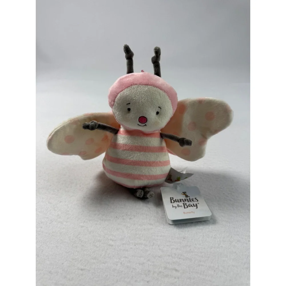 Bunnies by the Bay Baby NWT Butterfly Plush Pink Striped Polka Dot